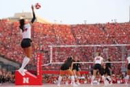 Harper Murray of the Nebraska Cornhuskers against the Omaha Mavericks. (Photo by C. Morgan Engel/NCAA Photos via Getty Images)